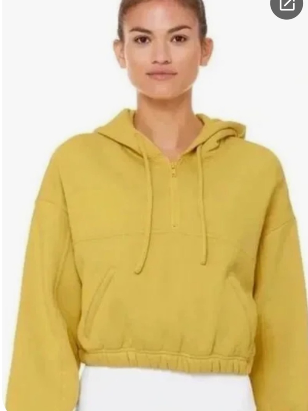 ALO Yoga Stadium Half Zip Hoodie in Sulphur Yellow